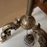 Louis XV bronze tripod reading floor lamp