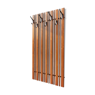 Vintage wall dressing coat hanger in Teck and Steel, Denmark, 1950s