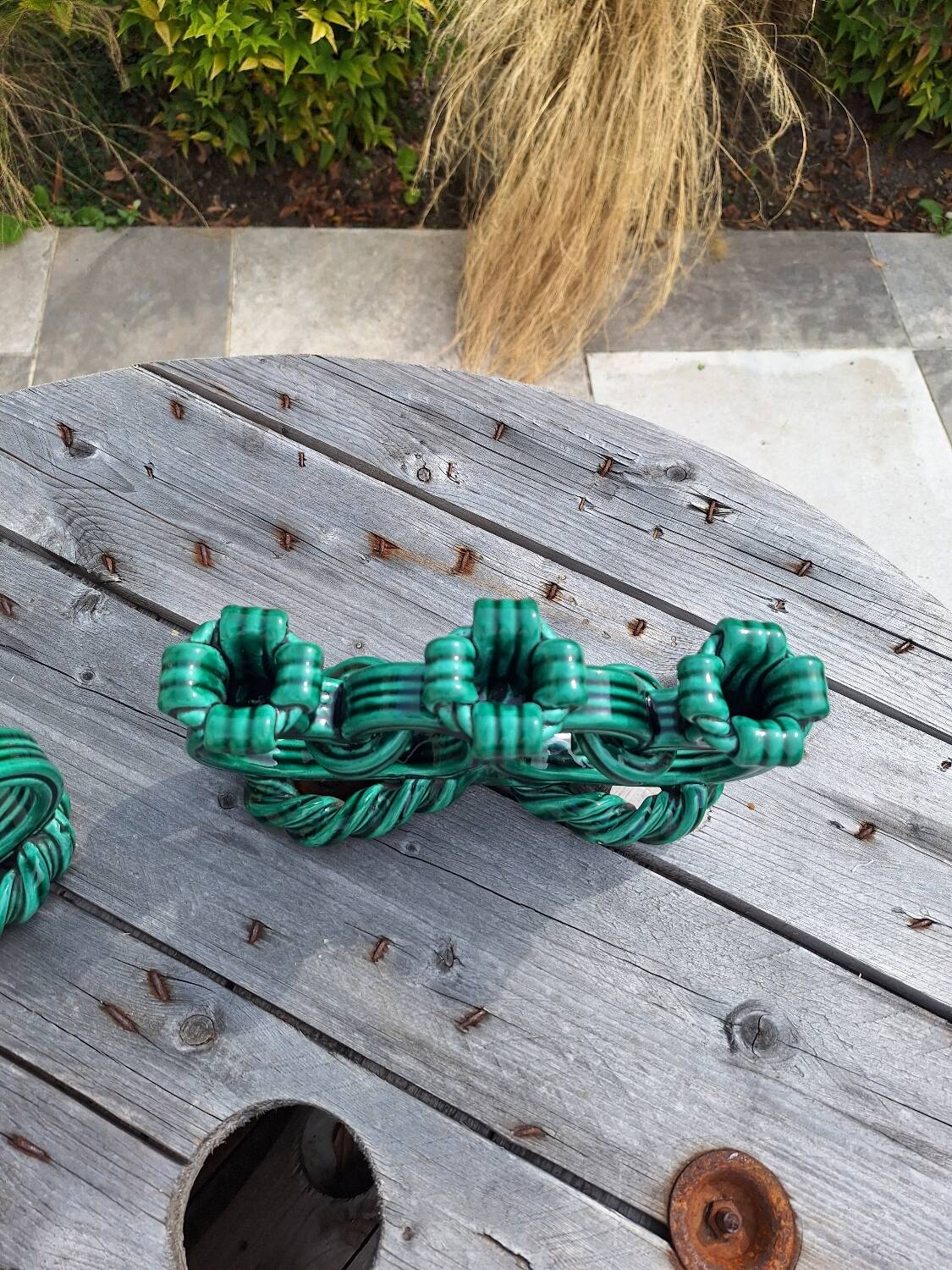 Pair of ceramic candlesticks