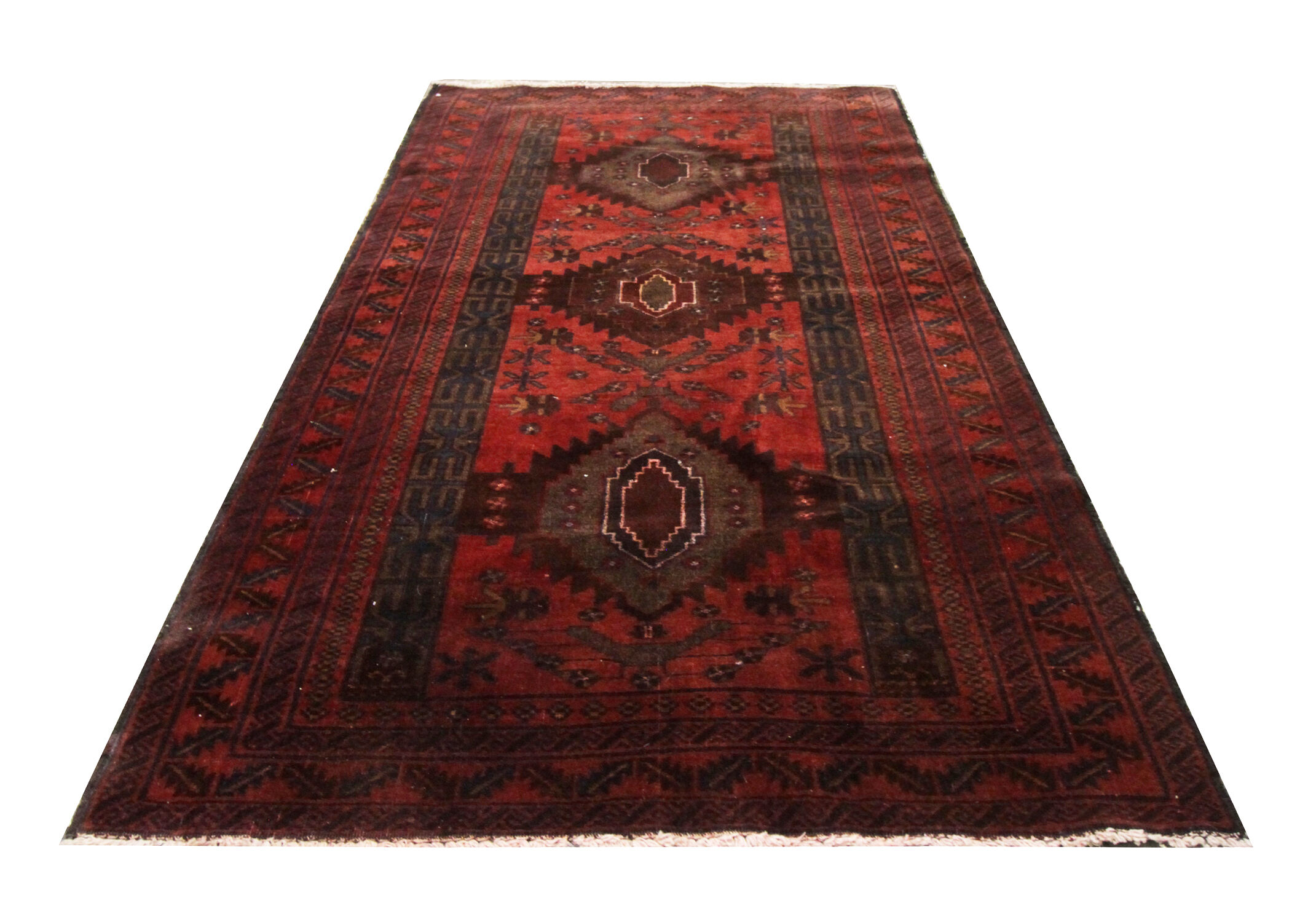 Traditional Handmade Persian Village Carpet Rug-100x183cm