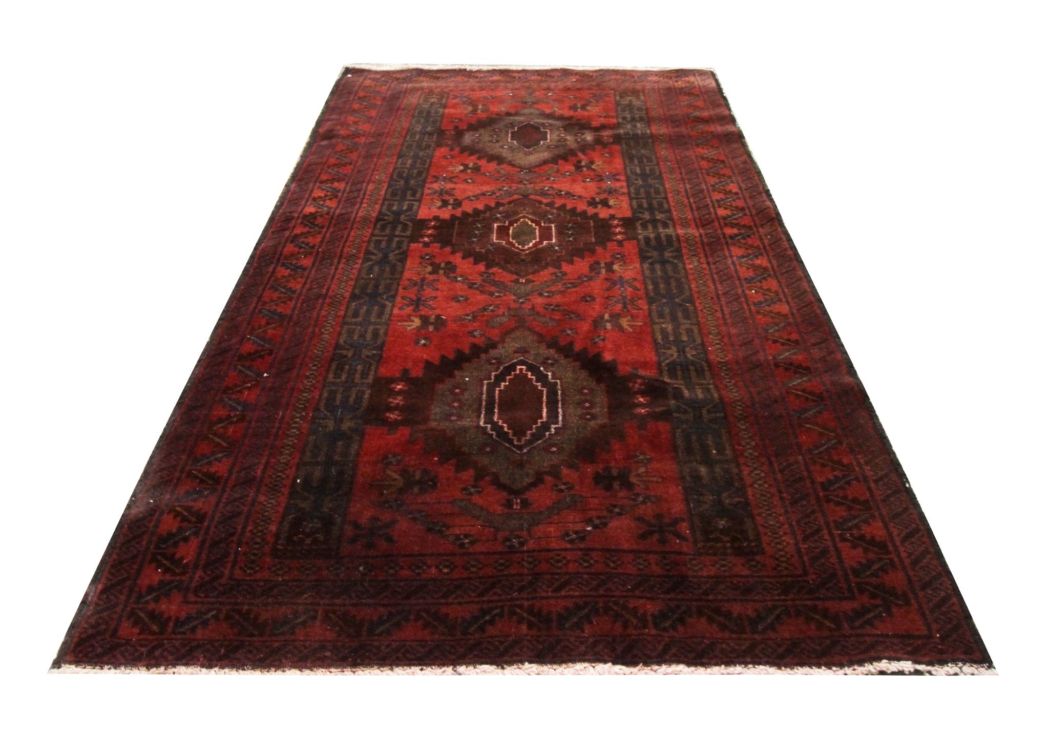 Traditional Handmade Persian Village Carpet Rug-100x183cm