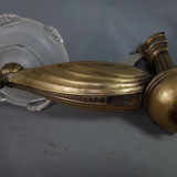 Art Deco bronze & glass wall lamp