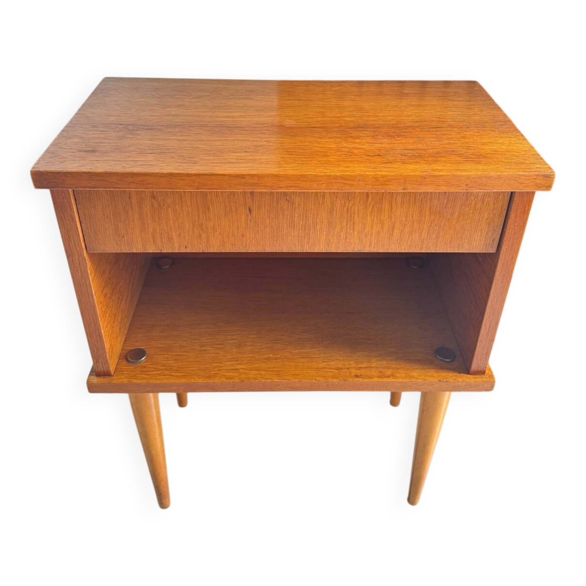Vintage light wood bedside table