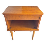 Vintage light wood bedside table