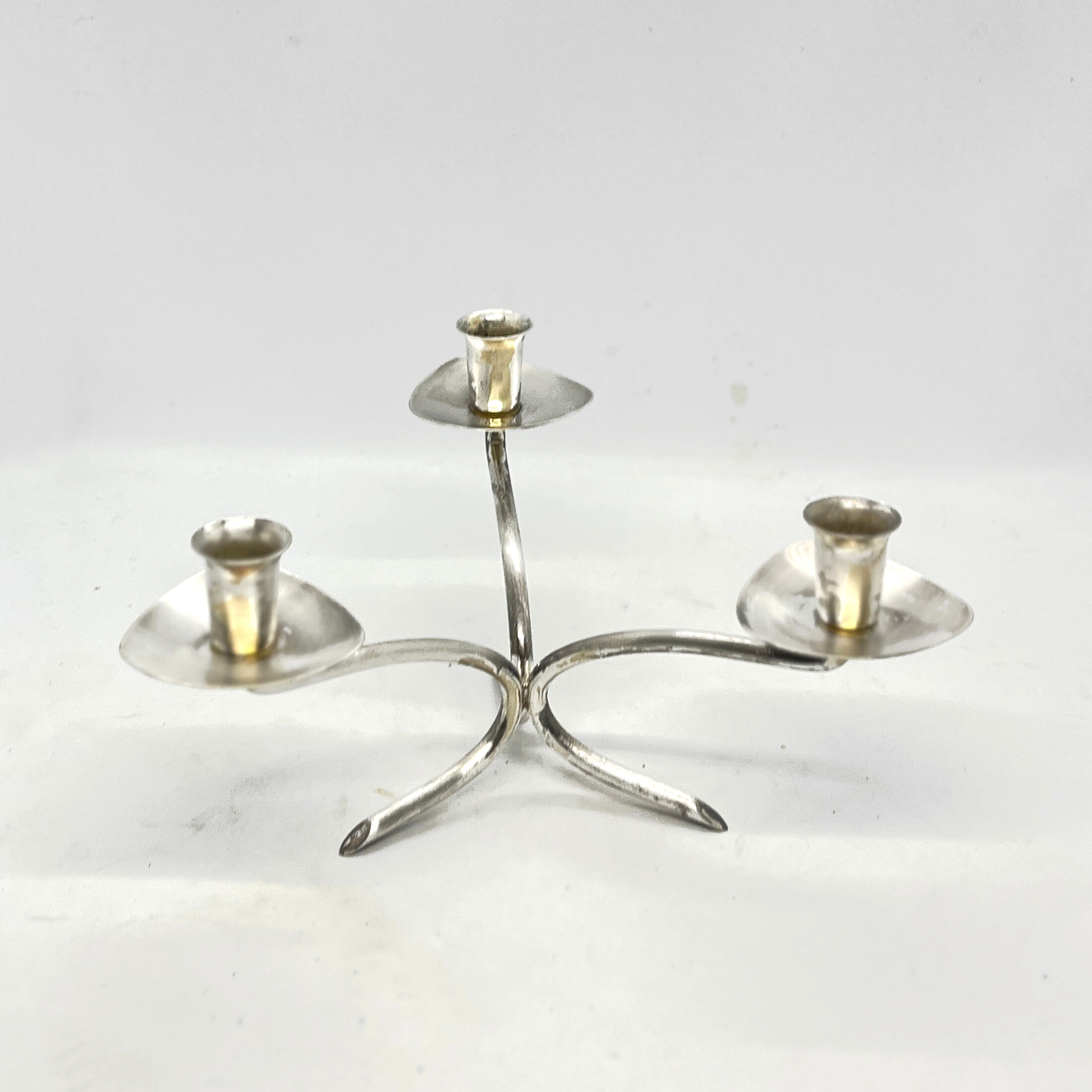 Three-branched plated candlestick, Germany, 1970s