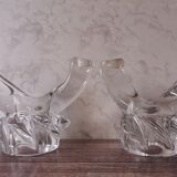 Paire de bougeoirs deux branches cristal