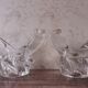 Pair of candle holders two crystal branches