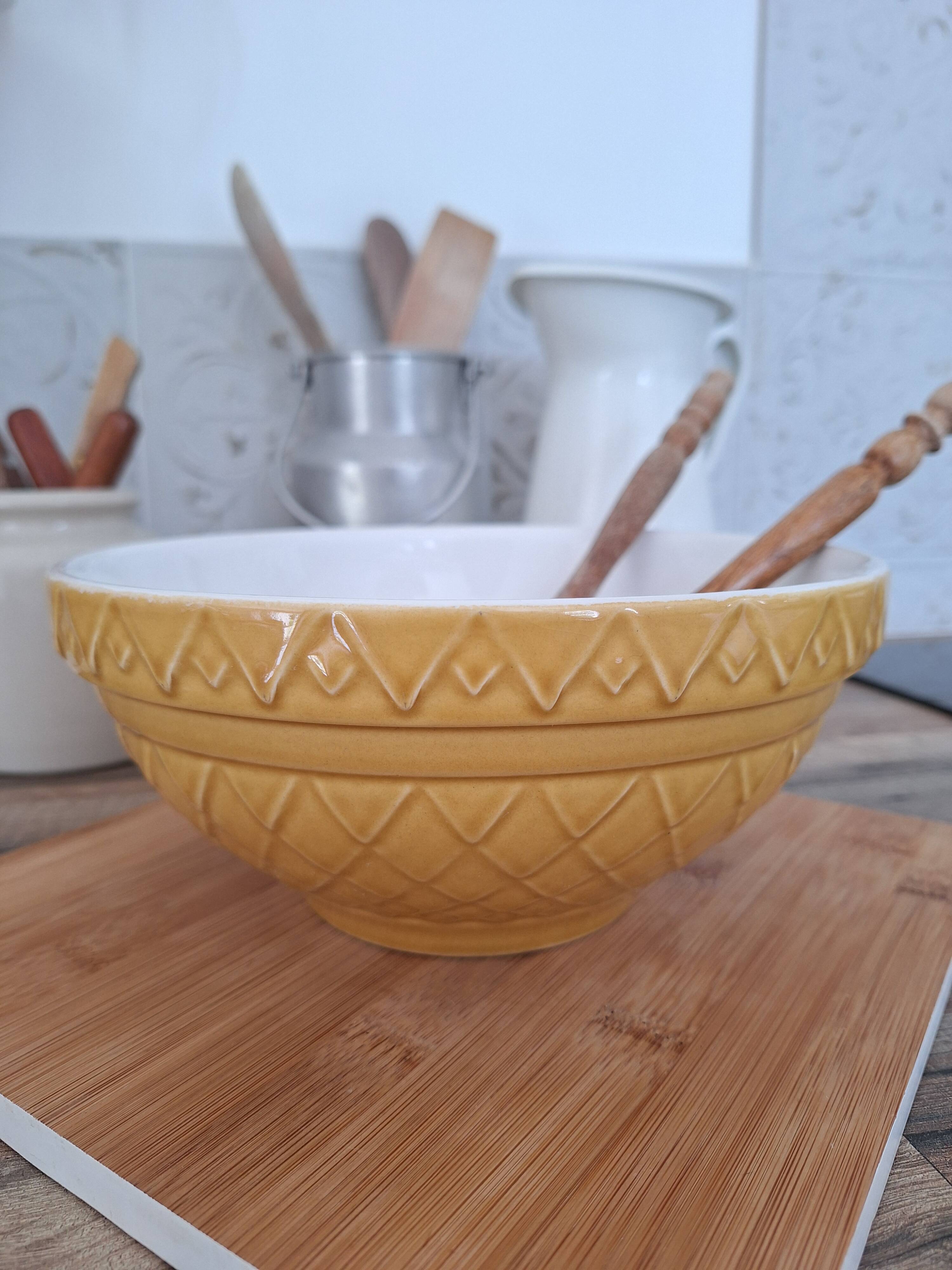Mustard yellow salad bowl