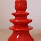 Pair of colorful poppy red ceramic candle holders