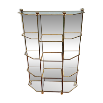 Brass, Glass and Mirror Display Cabinet