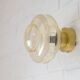 Set Of 2 Vintage Amber Glass Sconces MCM Brass Flush Mount Lights