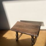 Small wooden bench with beaded legs