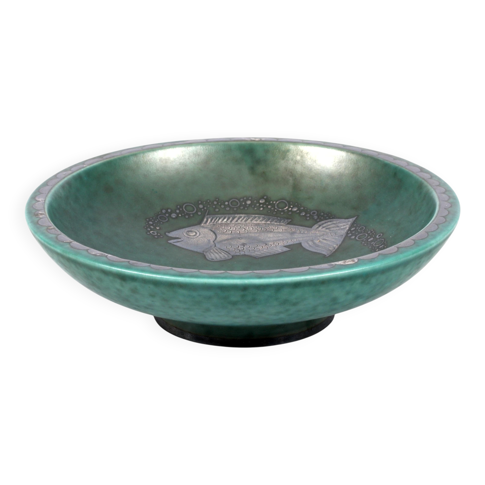 Wilhelm kage bol in ceramic argenta for gustavsberg sweden 1950s marked