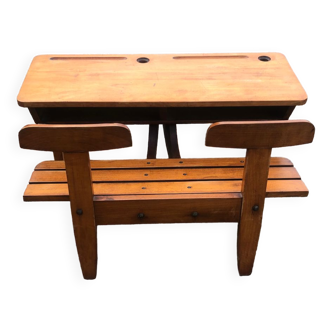 Desk double school desk in wood and design