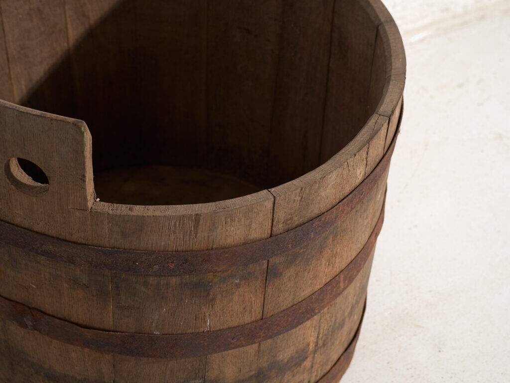 Old wooden barrel with iron straps – Central Europe, circa 1920