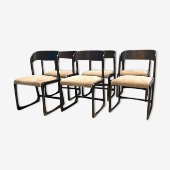 Series of 6 Baumann Sleigh chairs