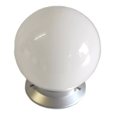 Bakelite ceiling light and white opaline globe, 1950s/60s