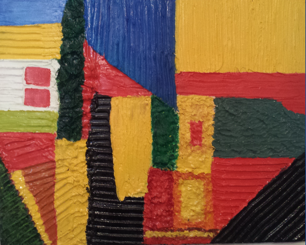 Tableau , peinture à l'huile  "toscane"