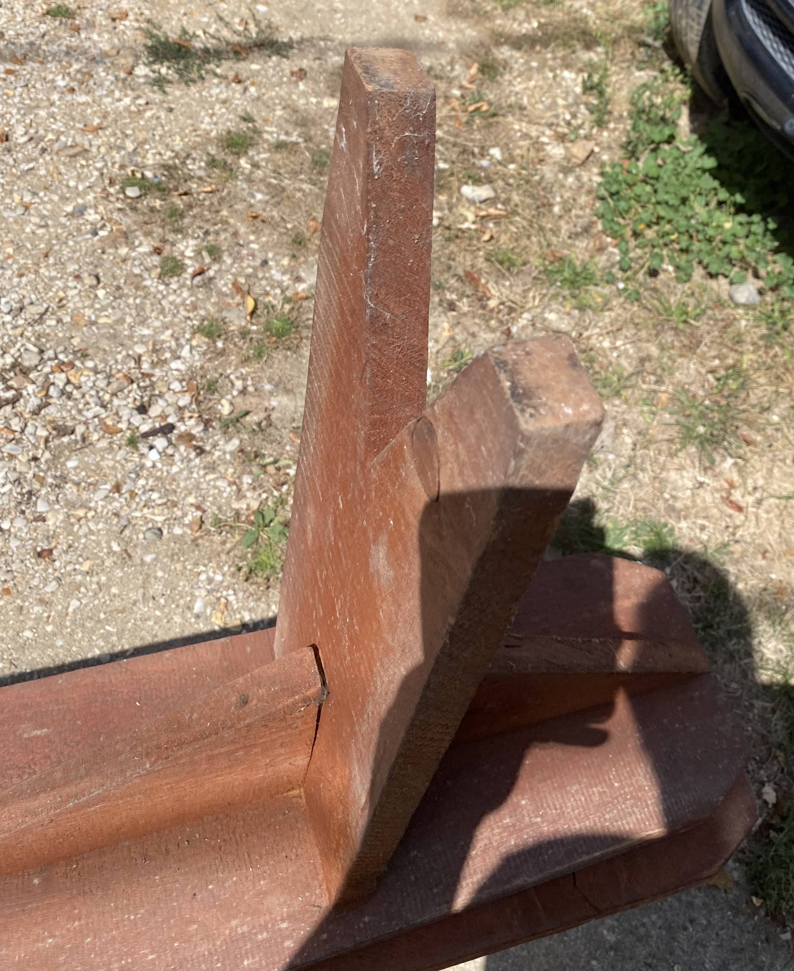Pair of solid wood farmhouse benches 250cm for rustic farmhouse table 1950