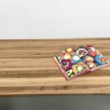 Ash table with spindle legs, solid beech and ash