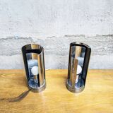 Lampes de table en aluminium modèle 447 de Selenova, Italie, années 1970