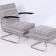 Set of Czech Bauhaus Armchair and Ottoman attributed to W. Gispen for Mücke-Melder, 1930s, Set of 2