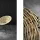 Vintage Mid-Century German Modern Round Woven Bamboo Armchair, 1960s