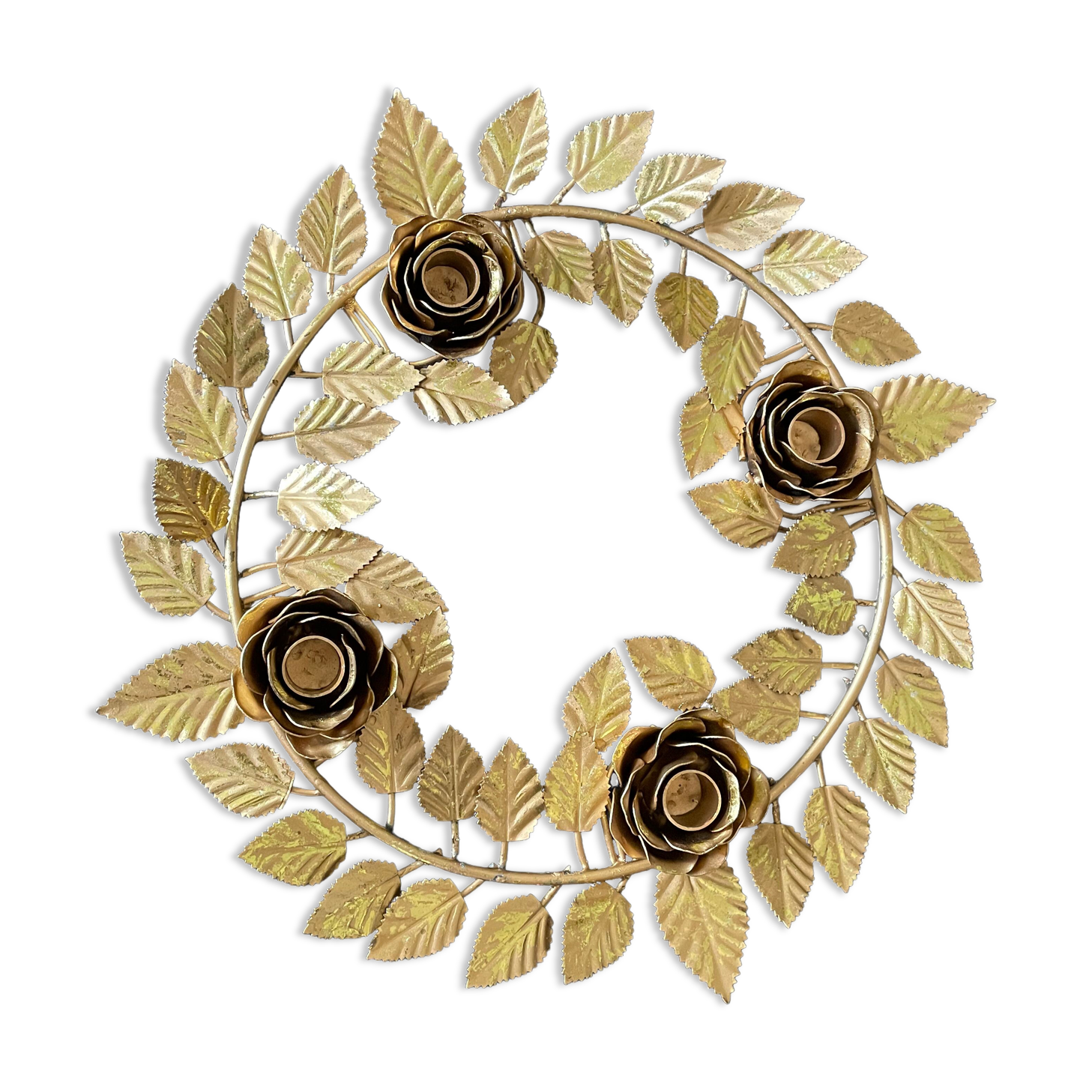 Chandelier crown 4 flames in golden metal