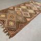 Vintage Turkish kilim 377x152 cm wool kelim rug large 2496