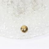 1 of 4 large round glass ice Murano ceiling lights by Hillebrand, Germany, 1970s.