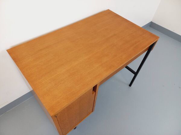 Bureau moderniste vintage Multitable par Jacques Hitier en bois de chêne