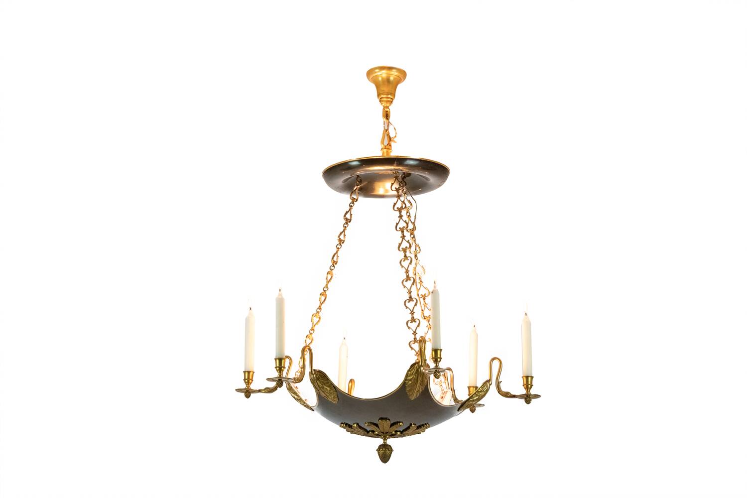 Baguès House. Empire style chandelier in gilded bronze. 1950s.