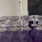 Lot de 8 verres à liqueur de bistrot en verre épais