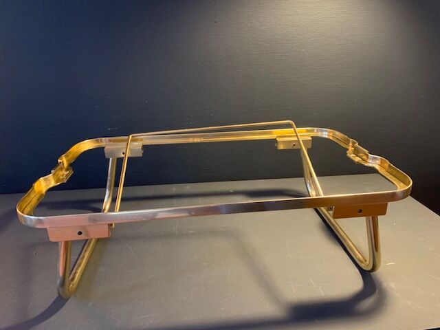 Plateau lit pliant doré vintage Kaymet, 1950