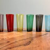Vintage liquor and wine glasses, mid century modern from 1960s for apartment decoration / tableware