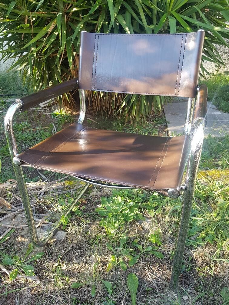 Fasem brown leather chair
