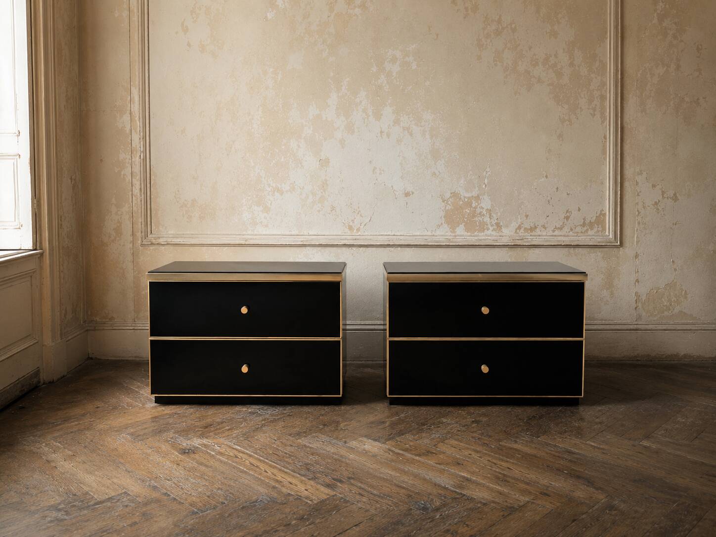 Pair of bedside tables Maison Roméo Paris by Jean-Claude Mahey, 1970s