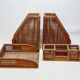 Set accessoires de bureau en bambou et bois scandinave organisateur porte stylo
