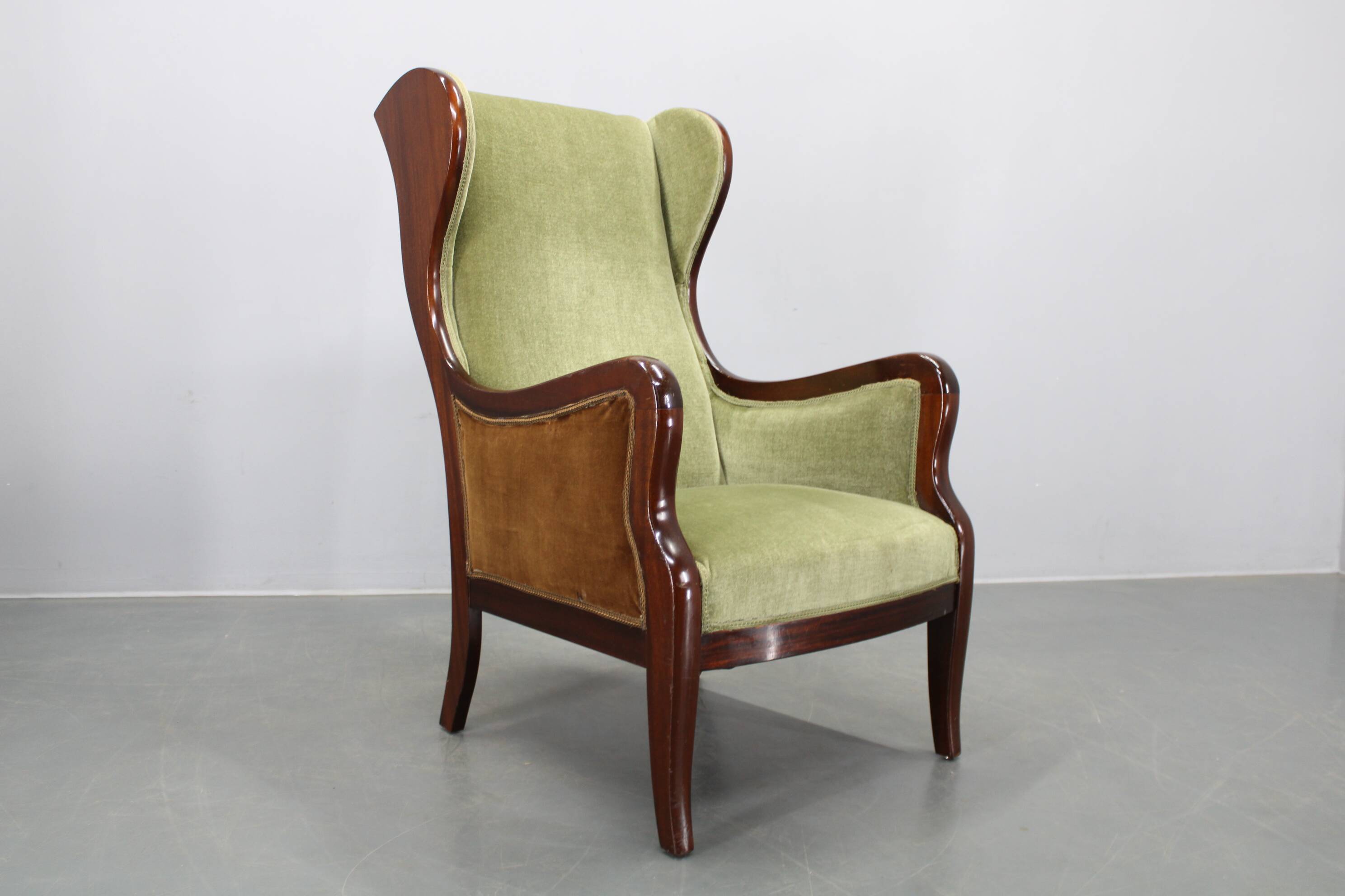 Danish mid-century wingback armchair by Frits Henningsen, 1950s
