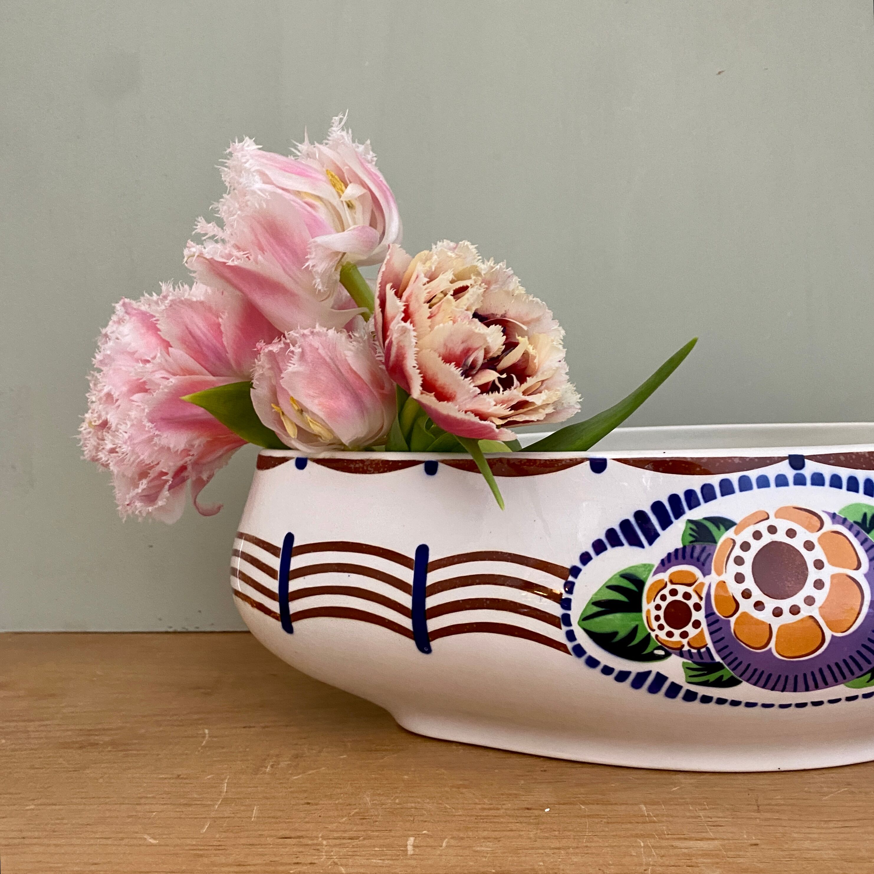 Vintage ceramic gardener sarreguemines