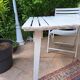 Salon de jardin bois blanc vintage