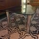Coffee table in metal and smoked glass from the 70s