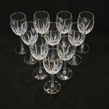 10 Arques Crystal Wine Glasses Fleury Cut Flamépis Model