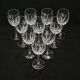 10 Verres A Vin Cristal D'Arques Modèle Fleury Taillé Flamépis