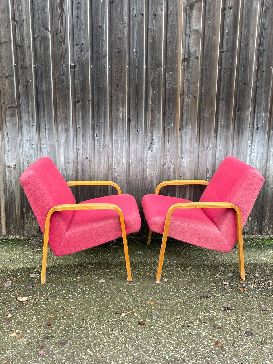 Armchairs by Joseph-André Motte, model 740, Steiner edition, circa 1958.