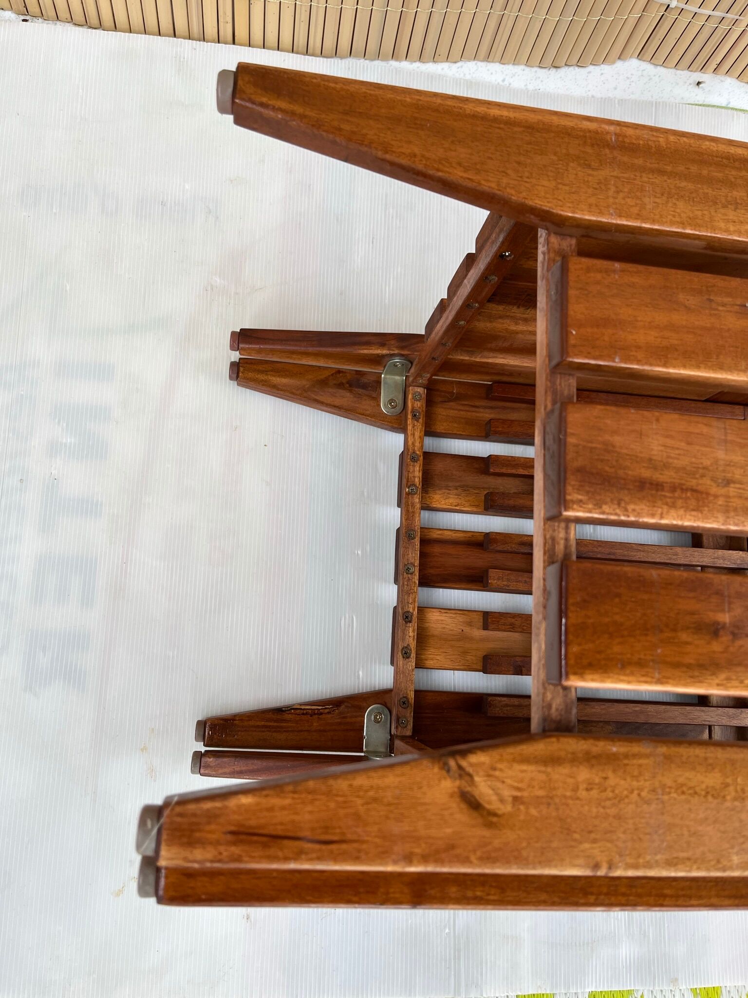 Tabouret, panier linge vintage en bois