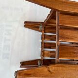 Tabouret, panier linge vintage en bois