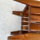 Tabouret, panier linge vintage en bois