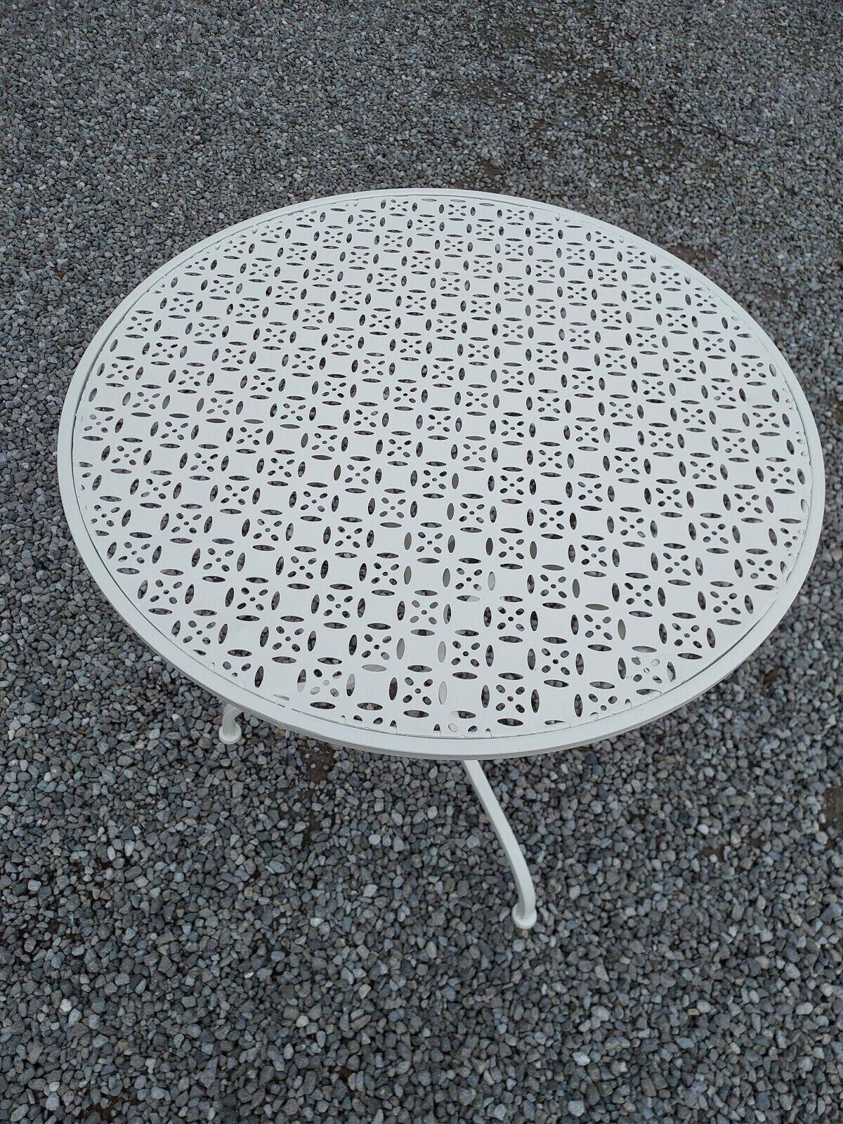 folding garden furniture in white patinated iron