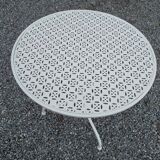 folding garden furniture in white patinated iron